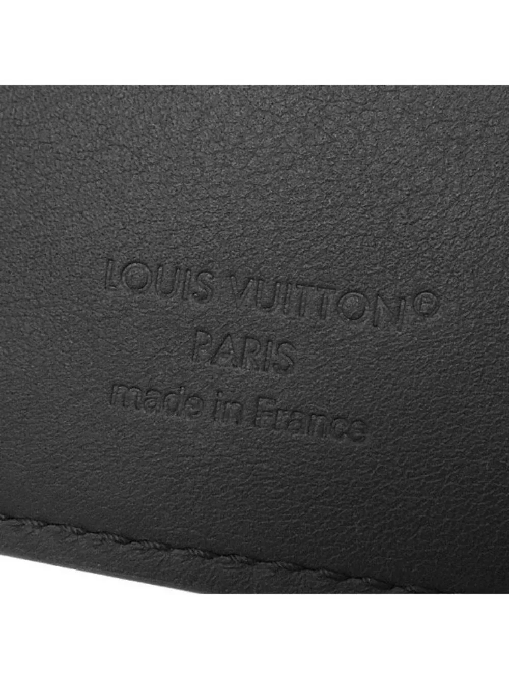 Louis Vuitton Trifold Wallet Victor Calf Wax Leather Noir Silver Black Compact